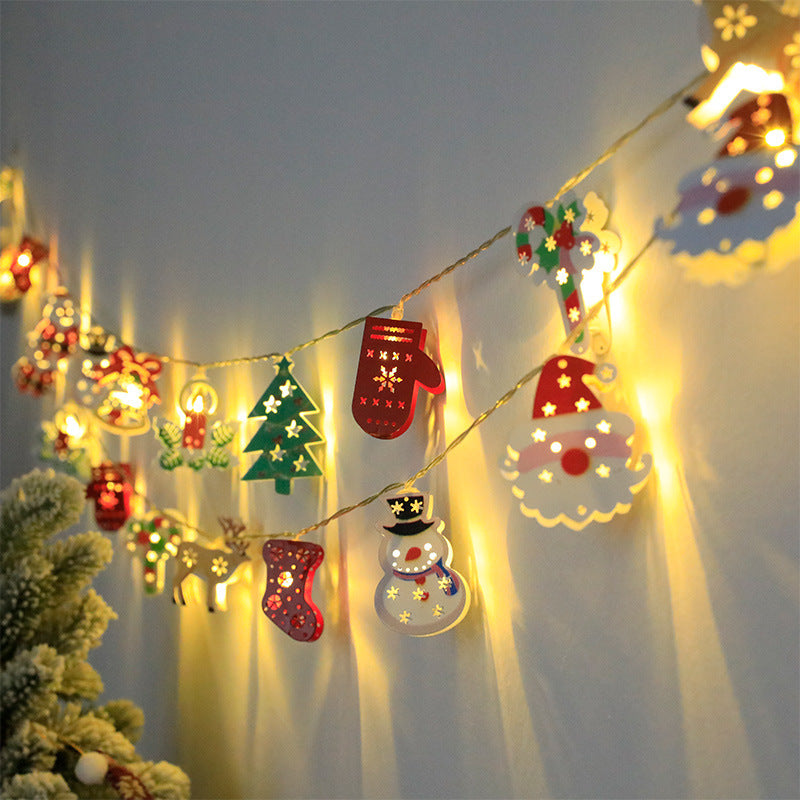 Christmas Decoration LED Light String Santa Claus Elk Snowman Xmas Ornament String Light