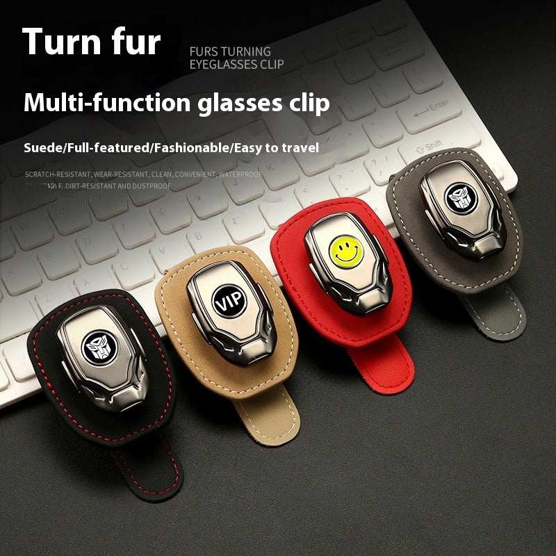 Suede Multifunctional Glasses Clip For Car