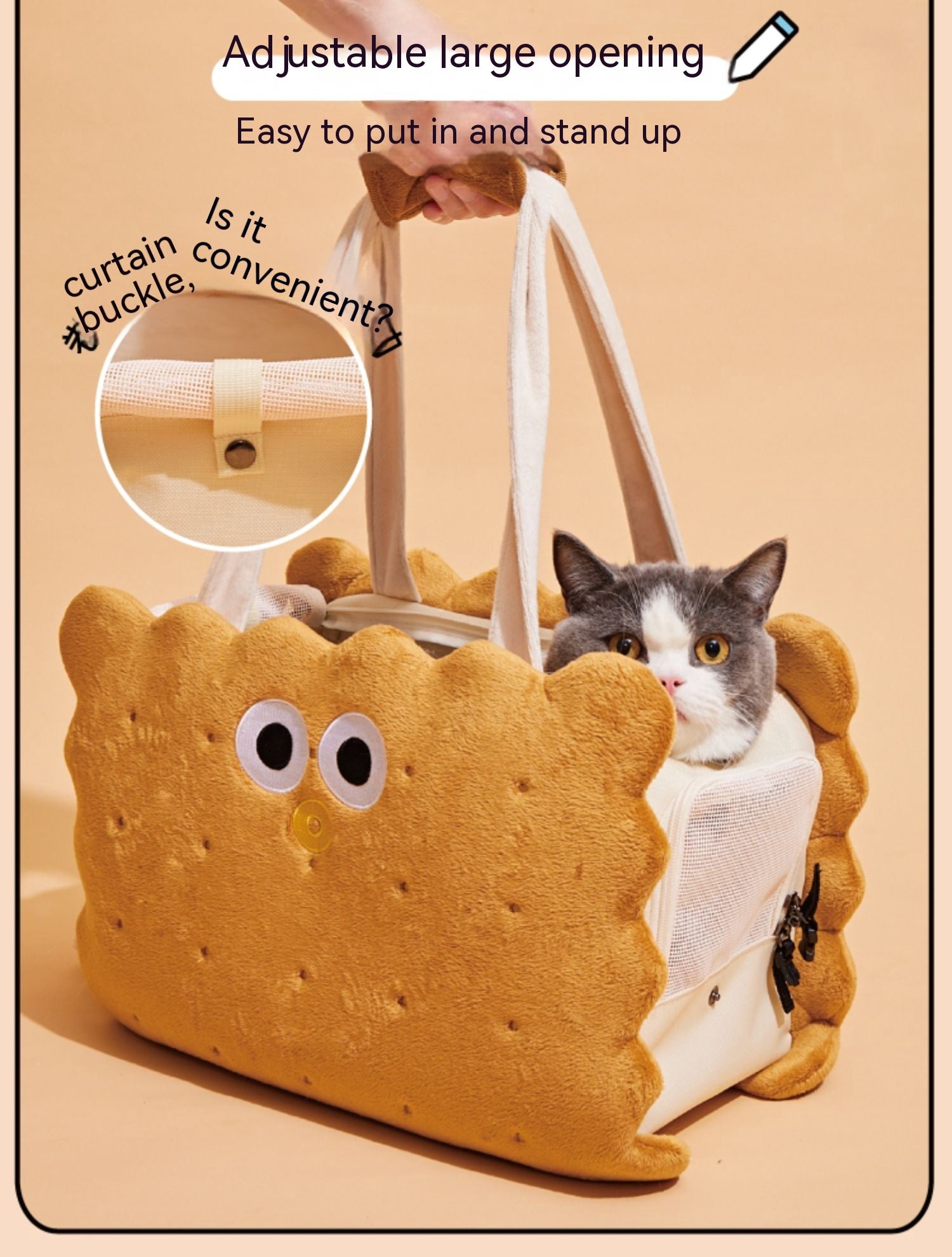 Sandwich Biscuit Bag Cat Winter Portable Outing Dogs And Cats Large Capacity Good-looking Anti-stress