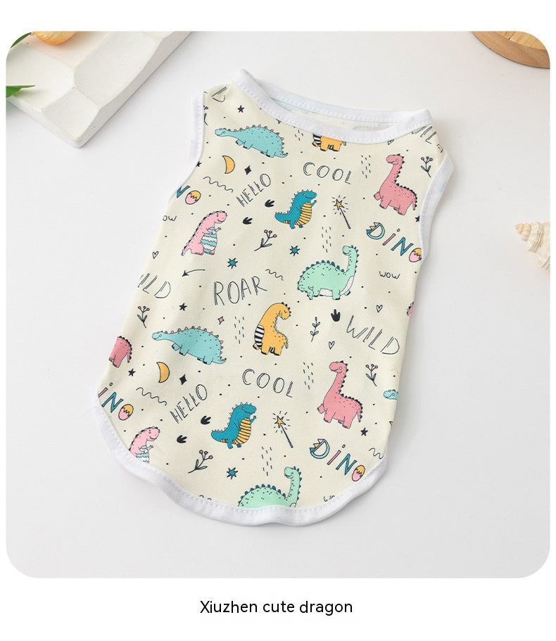 Printed Cartoon Cute Puppy's Vest Clothes