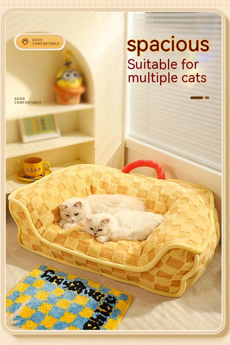 Cat Nest Bed Winter Warm Pet Bed Removable And Washable