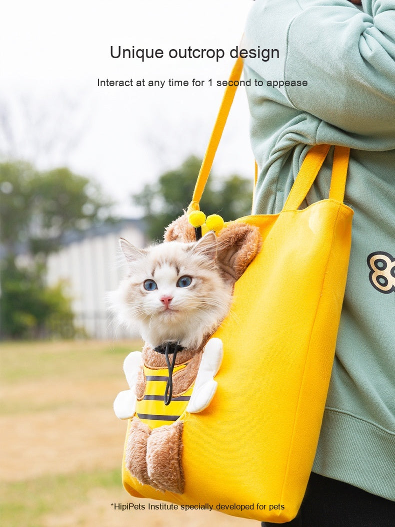 Canvas Diaper Open Head Cat Bag Shoulder Bag