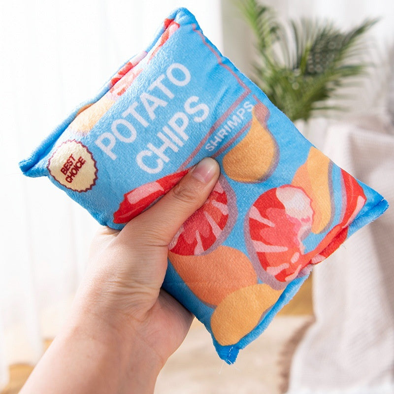 Plush Simulation Sound Paper, Potato Chips, Pet Sound Toys