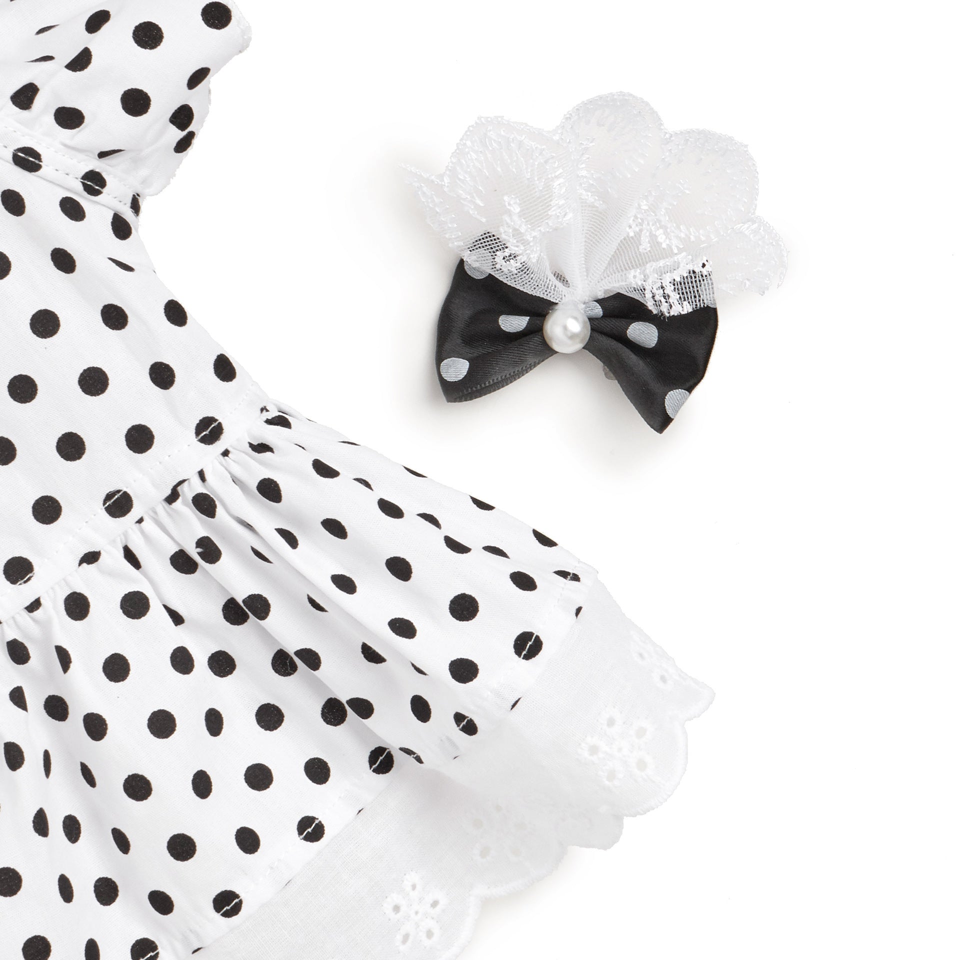 Black And White Polka Dot Dress Dog Princess Cute Skirt