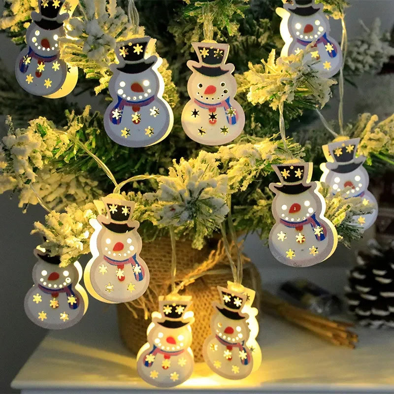 Christmas Decoration LED Light String Santa Claus Elk Snowman Xmas Ornament String Light