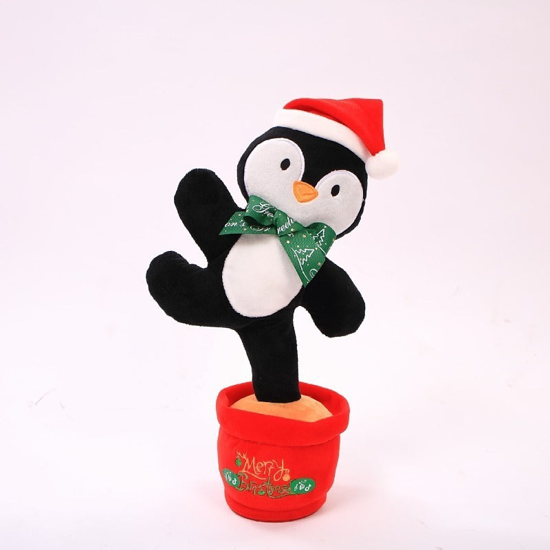 Dancing Christmas Toys Funny Tree Repeat Talking  Electronic Plush Toys Can Sing Record Lighten