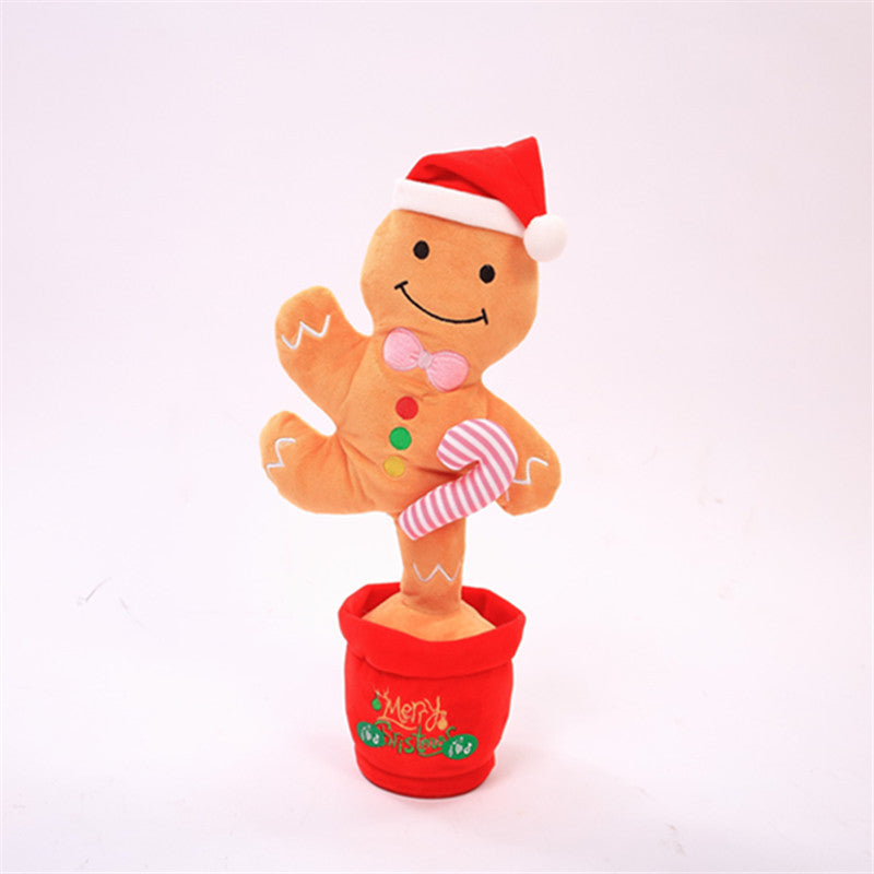 Dancing Christmas Toys Funny Tree Repeat Talking  Electronic Plush Toys Can Sing Record Lighten