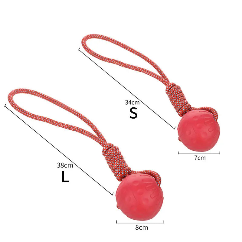 Dog Chew Toy Rubber Ball Bite-resistant Ball Toy for Dogs Puppy Teddy Pitbull Red Color Solid Ball S-XL