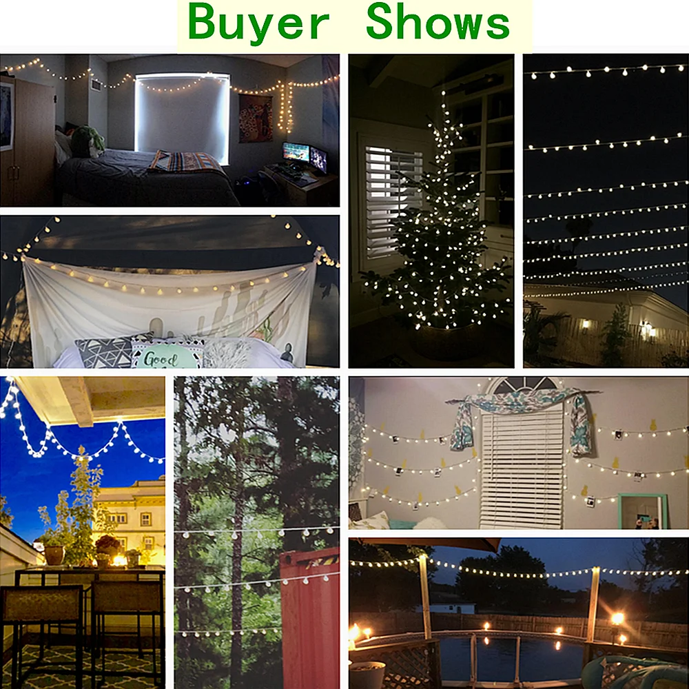 13M Ball LED String Lights Ball Chain Lights Garland Lights Bulb Fairy Lights