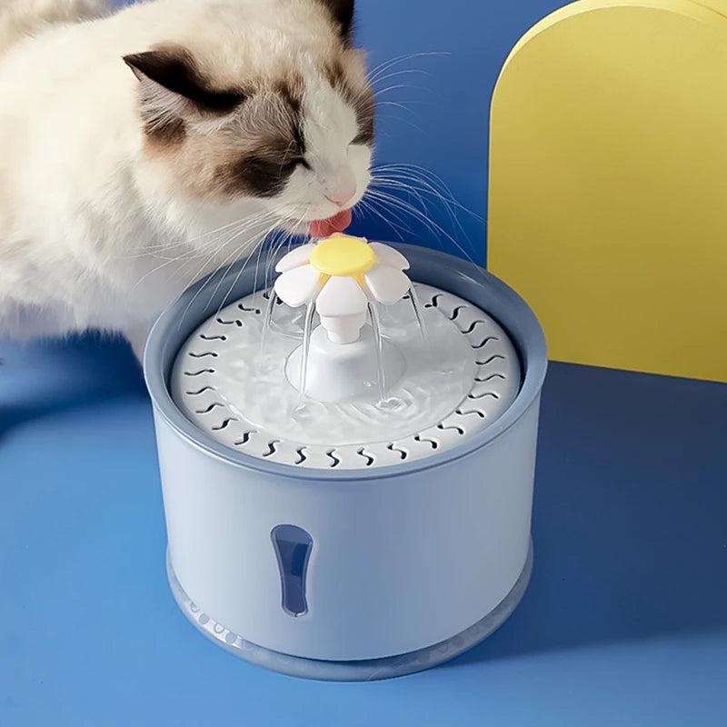 2.4L Pet Cat Drinking Water Fountain Dispenser Activated Carbon Filters LED Automatic Feeder Container USB Interface