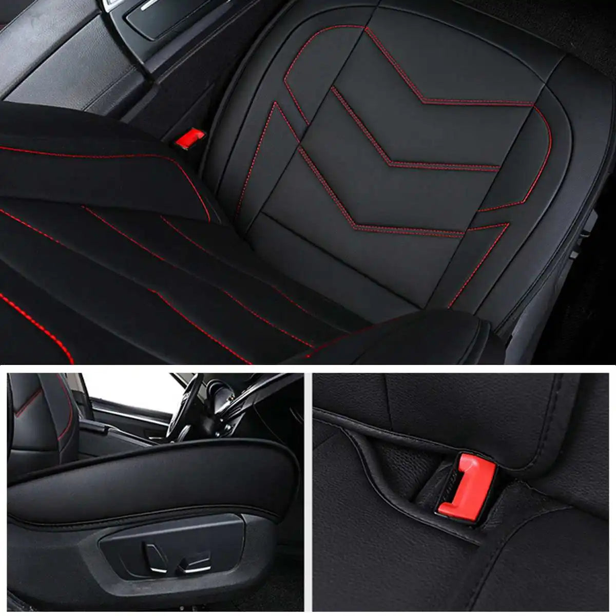 1Pcs Universal Car Seat Covers Set Front Rear Seat Covers Leather Cushion Car Chair Seats Protector Mat Car Accessories 4 Season