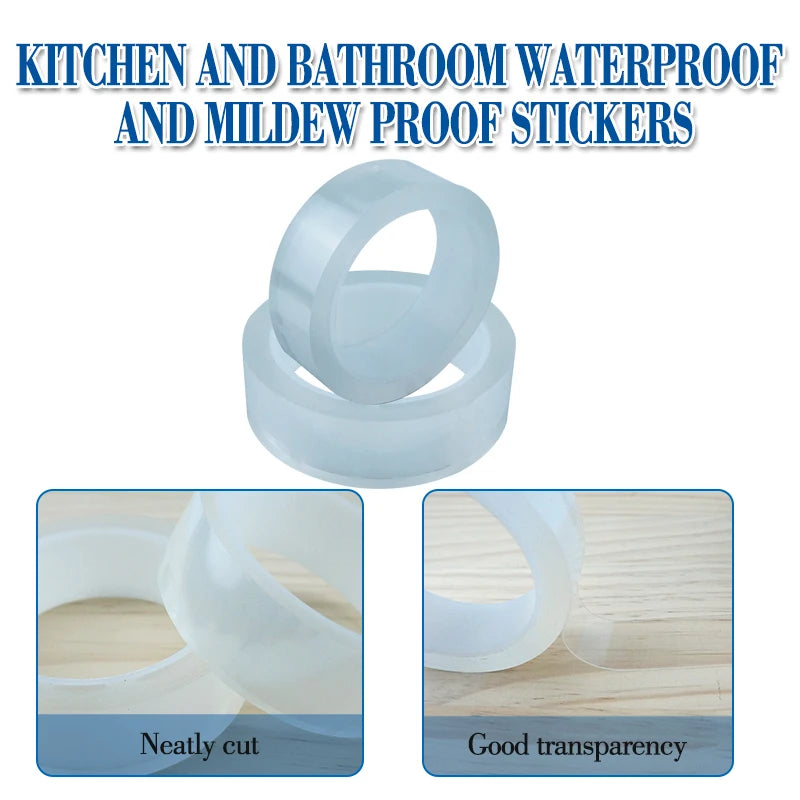 Sink Self-adhesive Waterproof Transparent Tape Water Seal Gap Strip Silicone Stickers