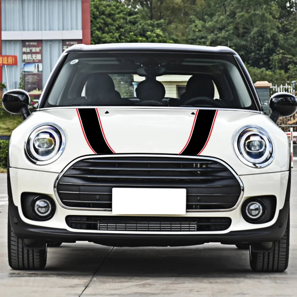 Mini Cooper Car Decal Stripes Sticker S JCW R55 R56  Car Sticker Engine Hood Bonnet Stripes