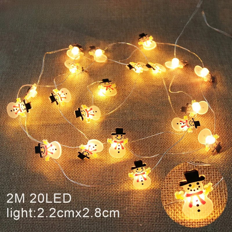 2M 20LED Santa Claus Snowflake Tree LED Light String Christmas Decoration