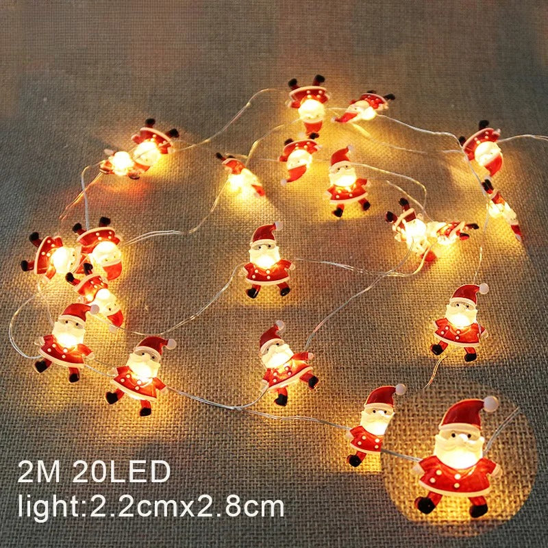 2M 20LED Santa Claus Snowflake Tree LED Light String Christmas Decoration