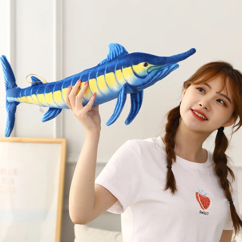 140cm Huge Simulation Bluefin Tuna Plush Toys Stuffed Soft Blue