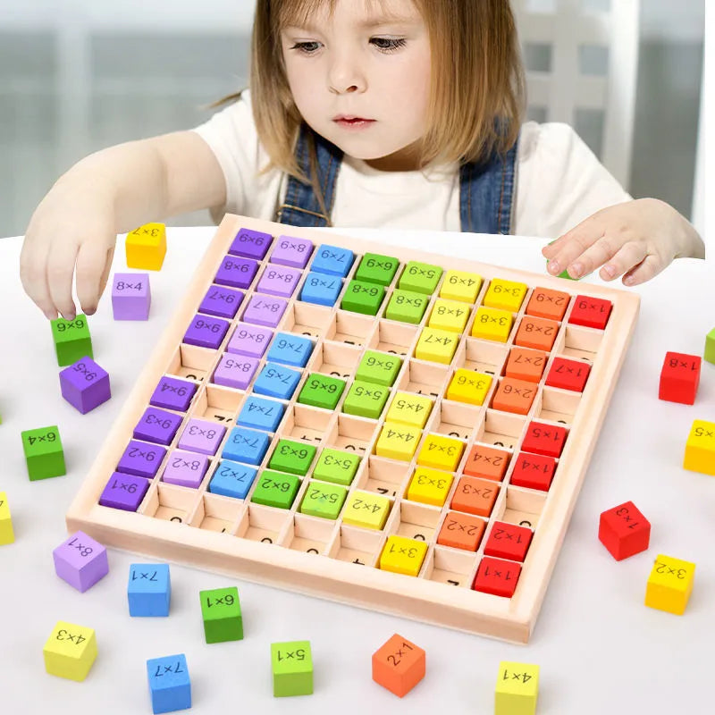 Montessori Educational Wooden Toys For Children Baby Toys 99 Multiplication Table Preschool Math Arithmetic Teaching Aids Gift