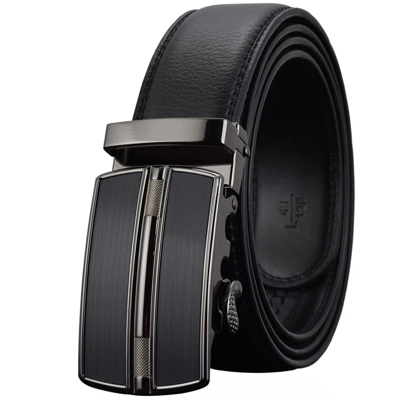 ZPXHYH Famous Brand Belt Men Top Quality Genuine Luxury Leather Belts for Men,Strap Male Metal Automatic Buckle men's belts blue