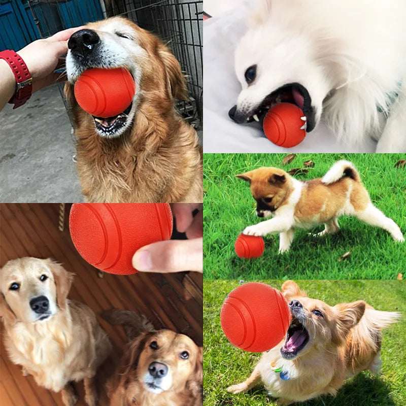 Dog Chew Toy Rubber Ball Bite-resistant Ball Toy for Dogs Puppy Teddy Pitbull Red Color Solid Ball S-XL