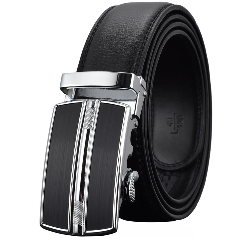 ZPXHYH Famous Brand Belt Men Top Quality Genuine Luxury Leather Belts for Men,Strap Male Metal Automatic Buckle men's belts blue