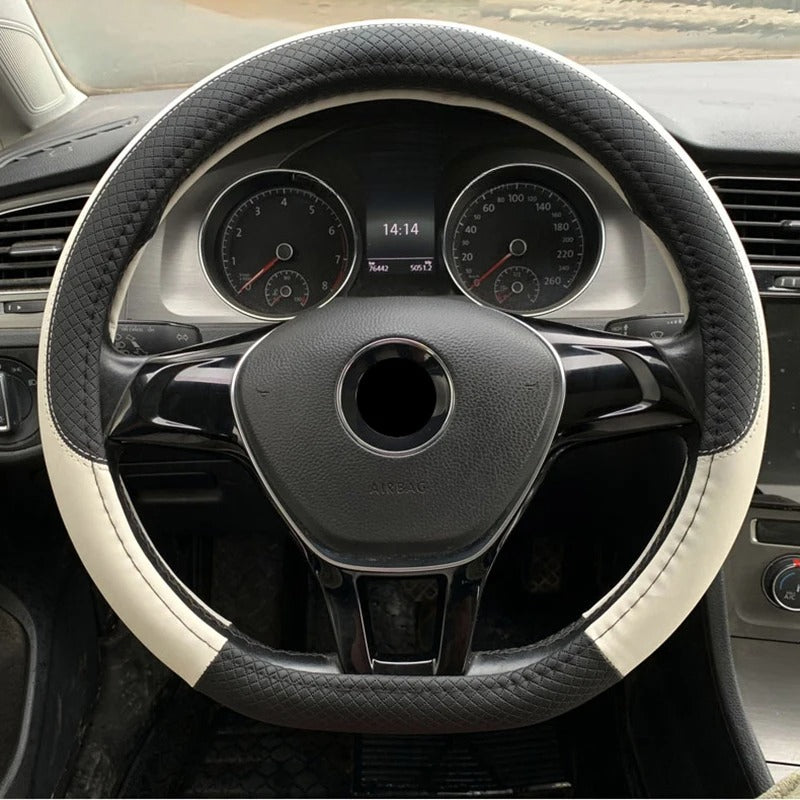 D Shape Leather Car Steering Wheel Cover for VW Golf 7 Bettle 2008-2020 Scirocco Jetta Tiguan