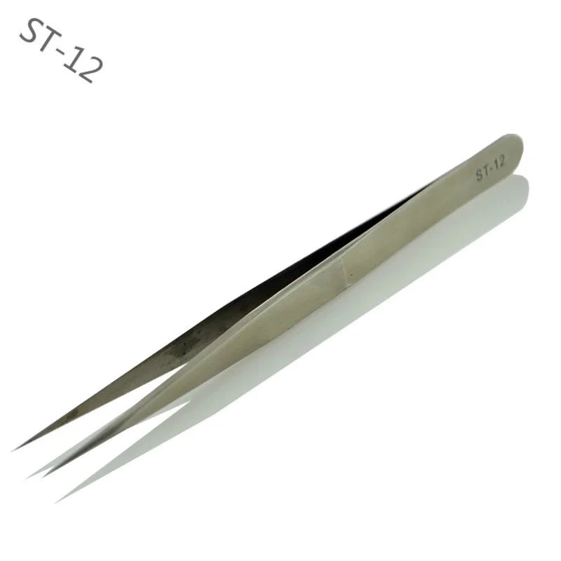 1pcs New Stainless Steel Industrial Anti-static Tweezers watchmaker Repair Tools Excellent Quality