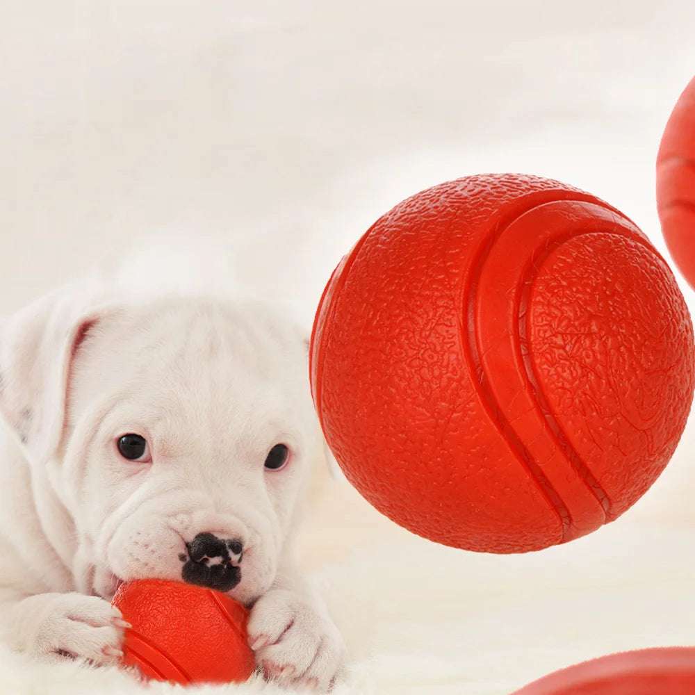 Dog Chew Toy Rubber Ball Bite-resistant Ball Toy for Dogs Puppy Teddy Pitbull Red Color Solid Ball S-XL