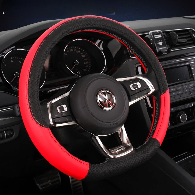 D Shape Leather Car Steering Wheel Cover for VW Golf 7 Bettle 2008-2020 Scirocco Jetta Tiguan