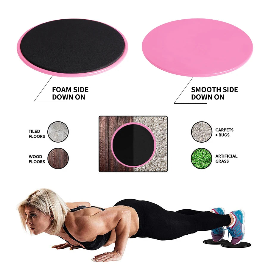 2PCS Fitness Core Sliders Exercise Gliding Discs Slider Full-Body Workout Accessories Abdominal Training Yoga Sports Equipment