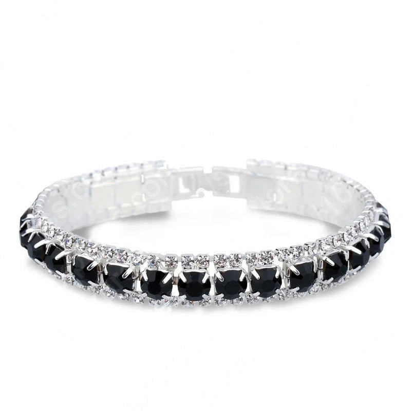 Top Sale 925 Sterling Silver Bracelets Full AAA Zircon Austrian Crystal Femme Women Link Chain Jewelry Bangles 14 Colors