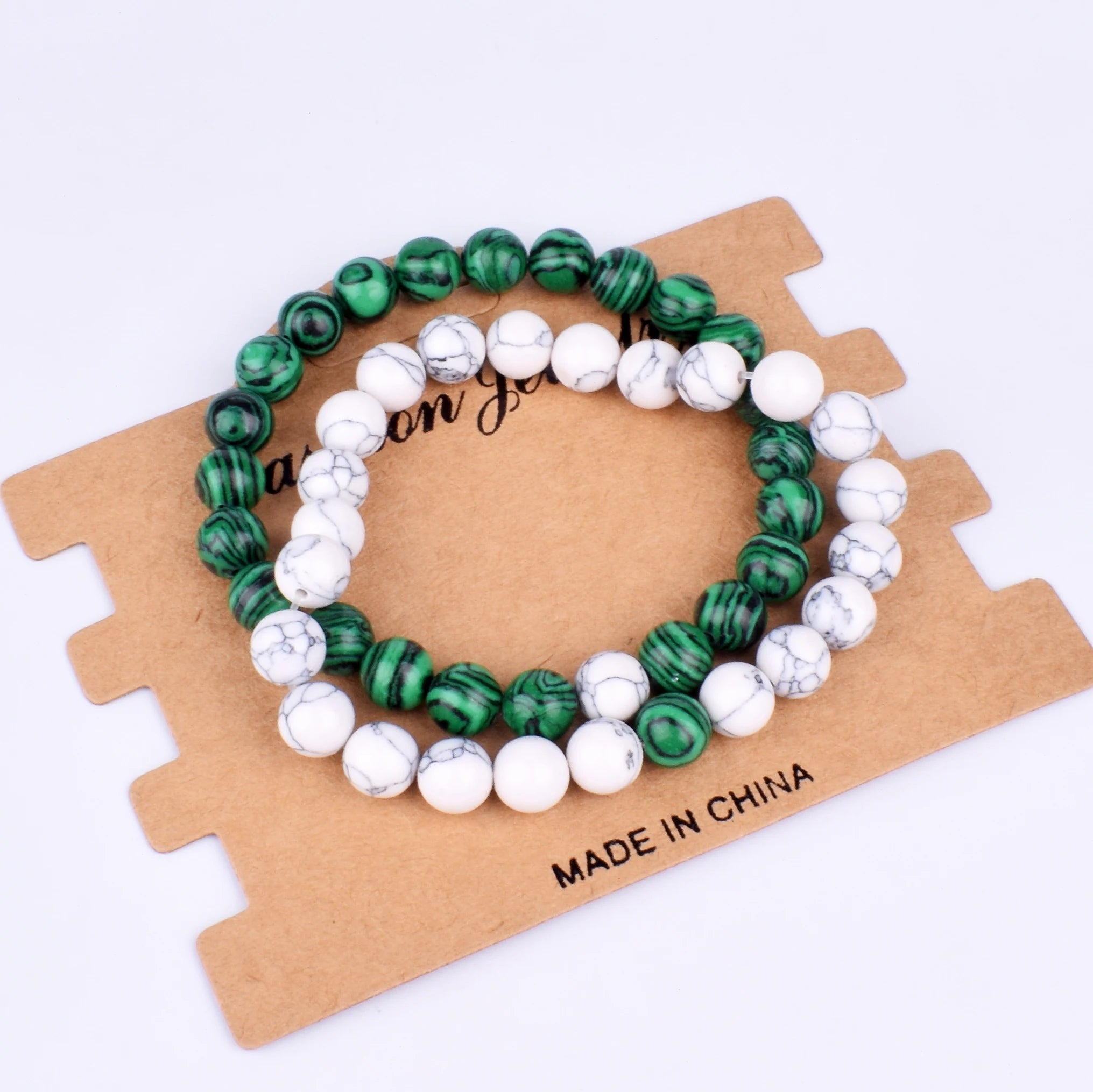 2pcs/set Couples Distance Bracelet Natural Stone Yoga Beaded Bracelets Men Women