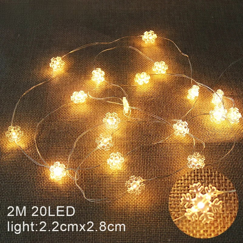 2M 20LED Santa Claus Snowflake Tree LED Light String Christmas Decoration