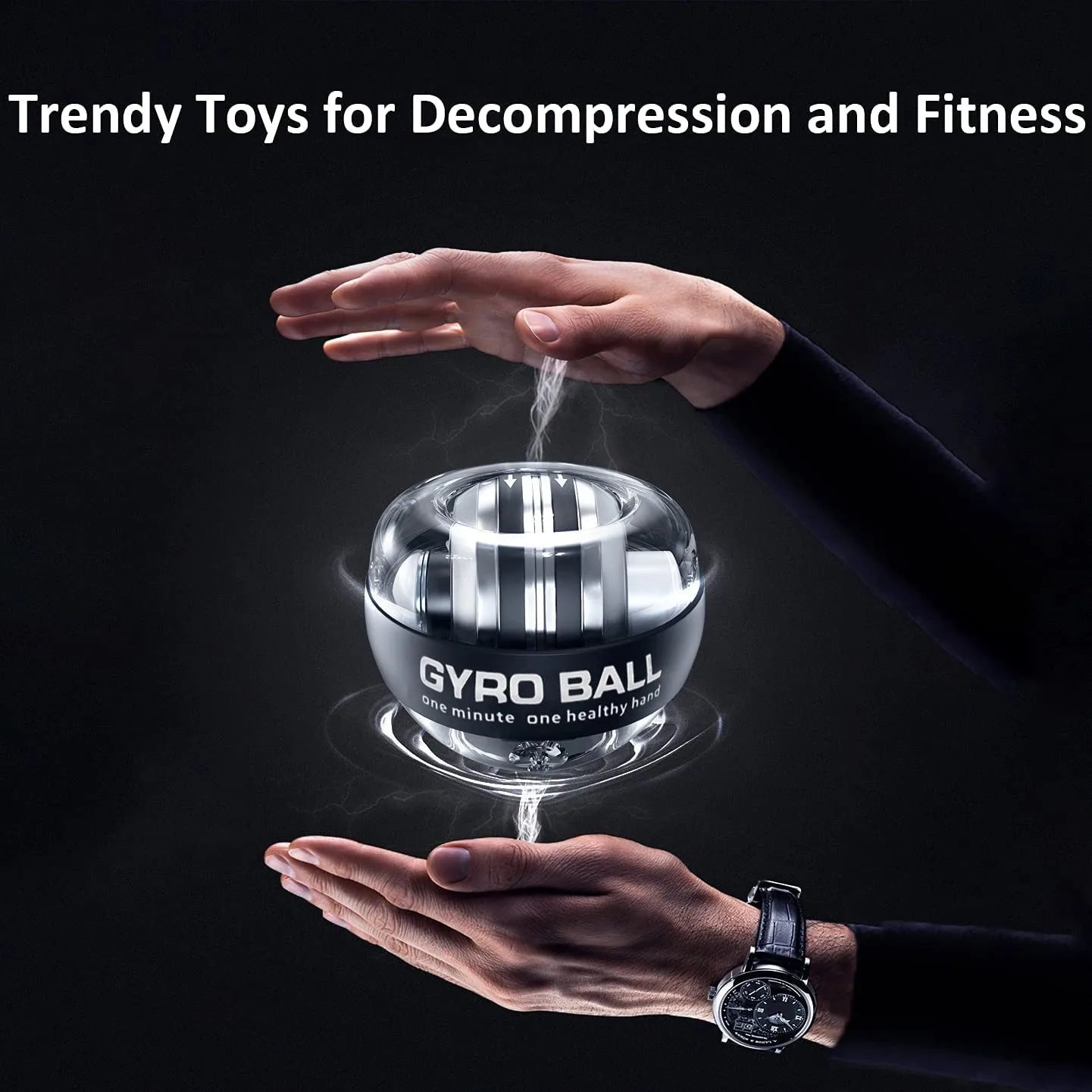 LED  Gyroscopic Power Wrist Ball Self-starting Gyro Ball Gyroball Arm Hand Muscle Force Trainer Exercise Strengthener