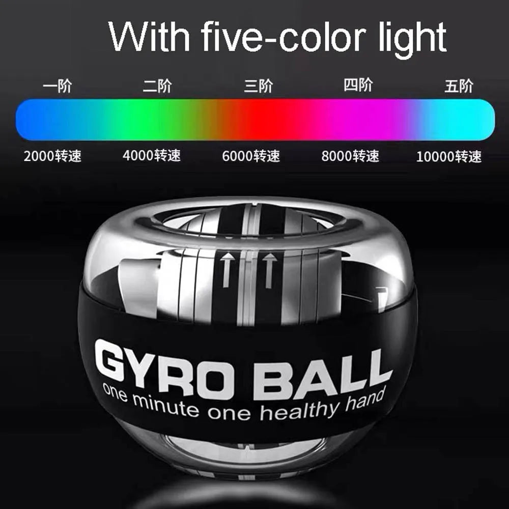 LED  Gyroscopic Power Wrist Ball Self-starting Gyro Ball Gyroball Arm Hand Muscle Force Trainer Exercise Strengthener