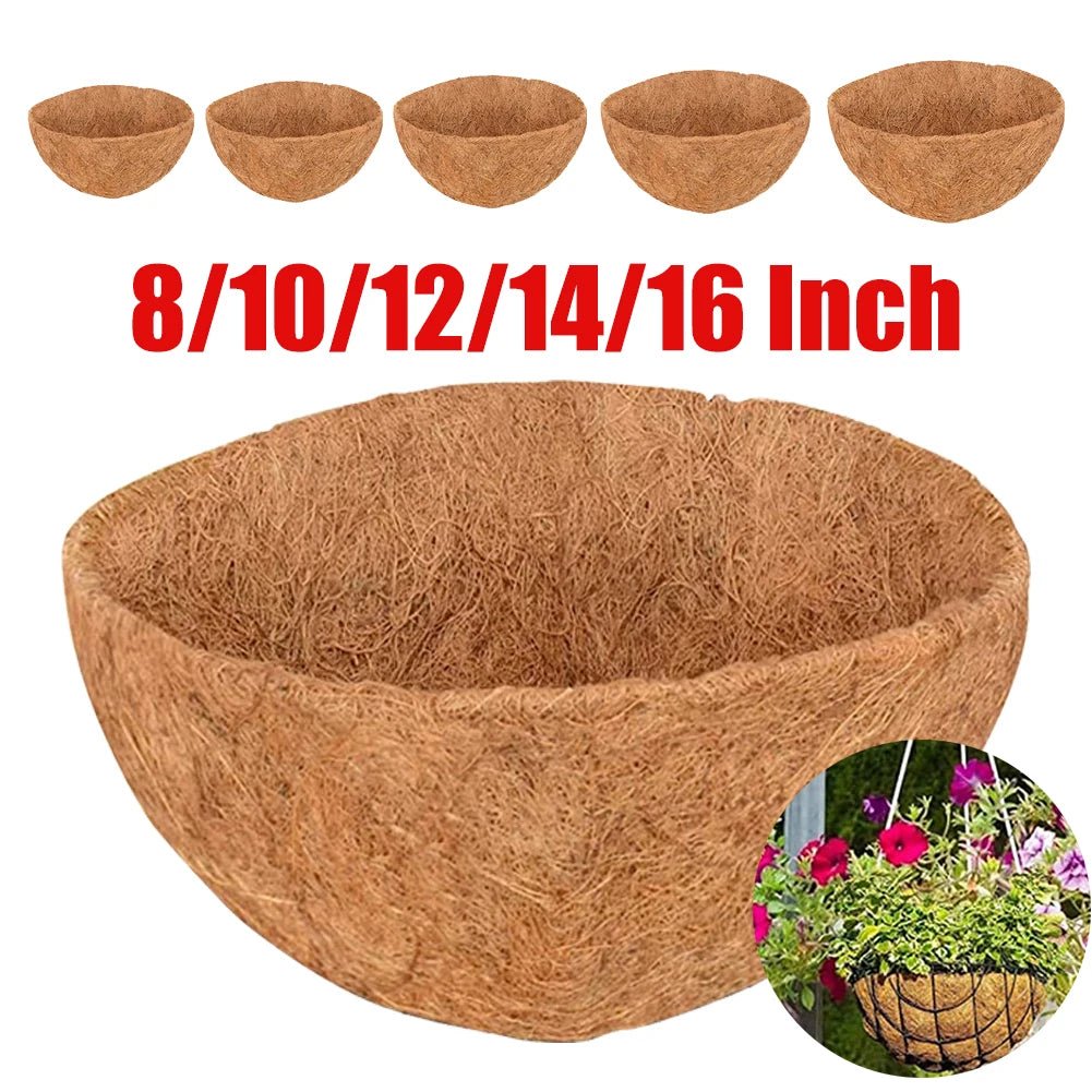 100% Natural Coconut Fiber Liners Thick Coconut Liners for Planters Round Hanging Basket Liners Replacement Liners for Garden