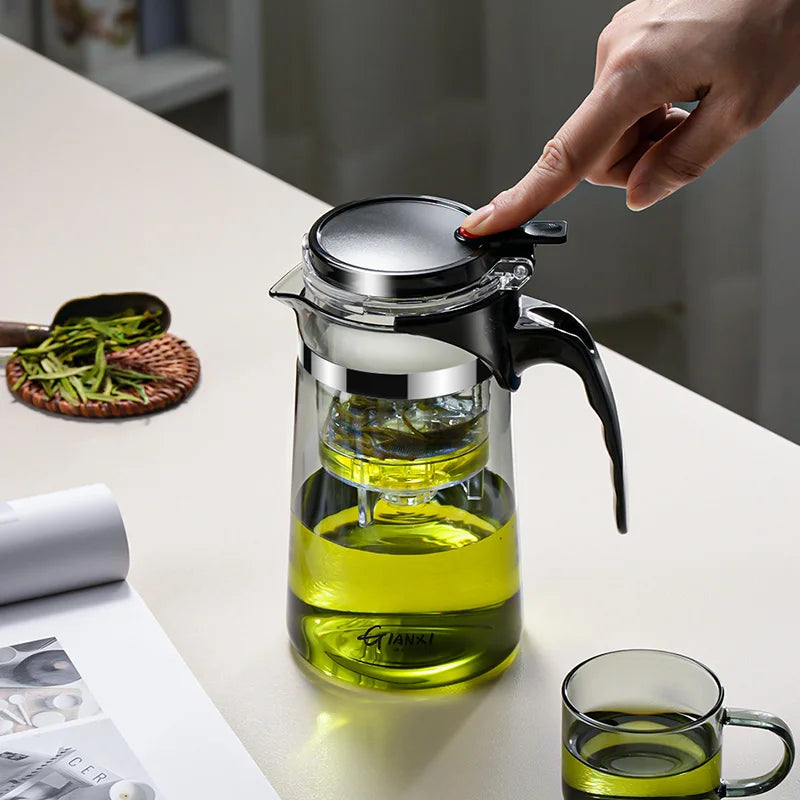 Tea Pots Heat Resistant Glass Tea Pot Tea Infuser Chinese Tea Set Kettle Coffee Glass Maker Convenient Office Tea Sets