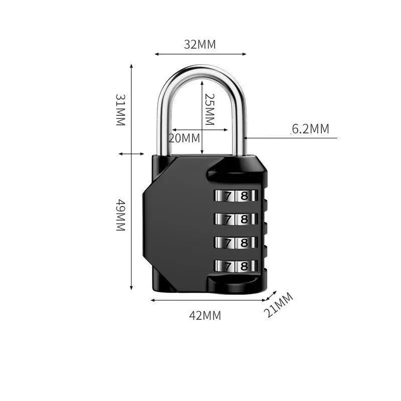 2PCS Combination Padlock Suitcase Luggage Metal Code Password Lock Padlock