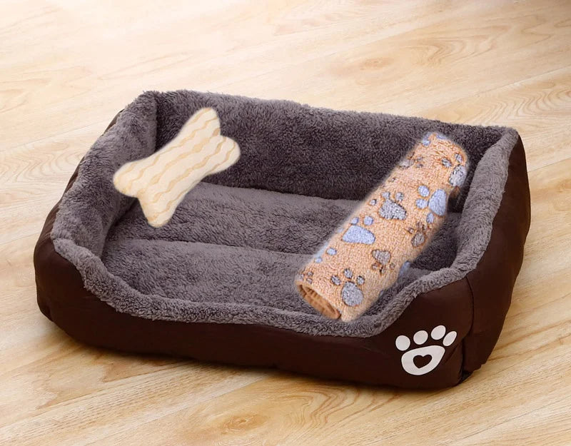 Dog Sofa Bed Bed for Dog Cat Pet Square Plush Kennel Medium Small Cushion Dog Bed House