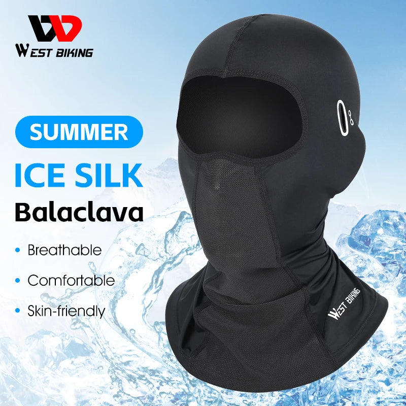 WEST BIKING Summer Cool Balaclava Hat Breathable Cycling Cap Outdoor Sport Full Face Cover Scarf Motorcycle Bike Helmet Liner