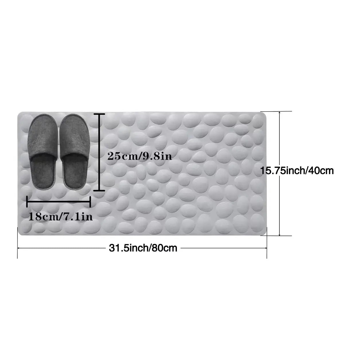 Bathroom floor mat Super anti-slip bathtub mat Bath mat Stone pattern plastic