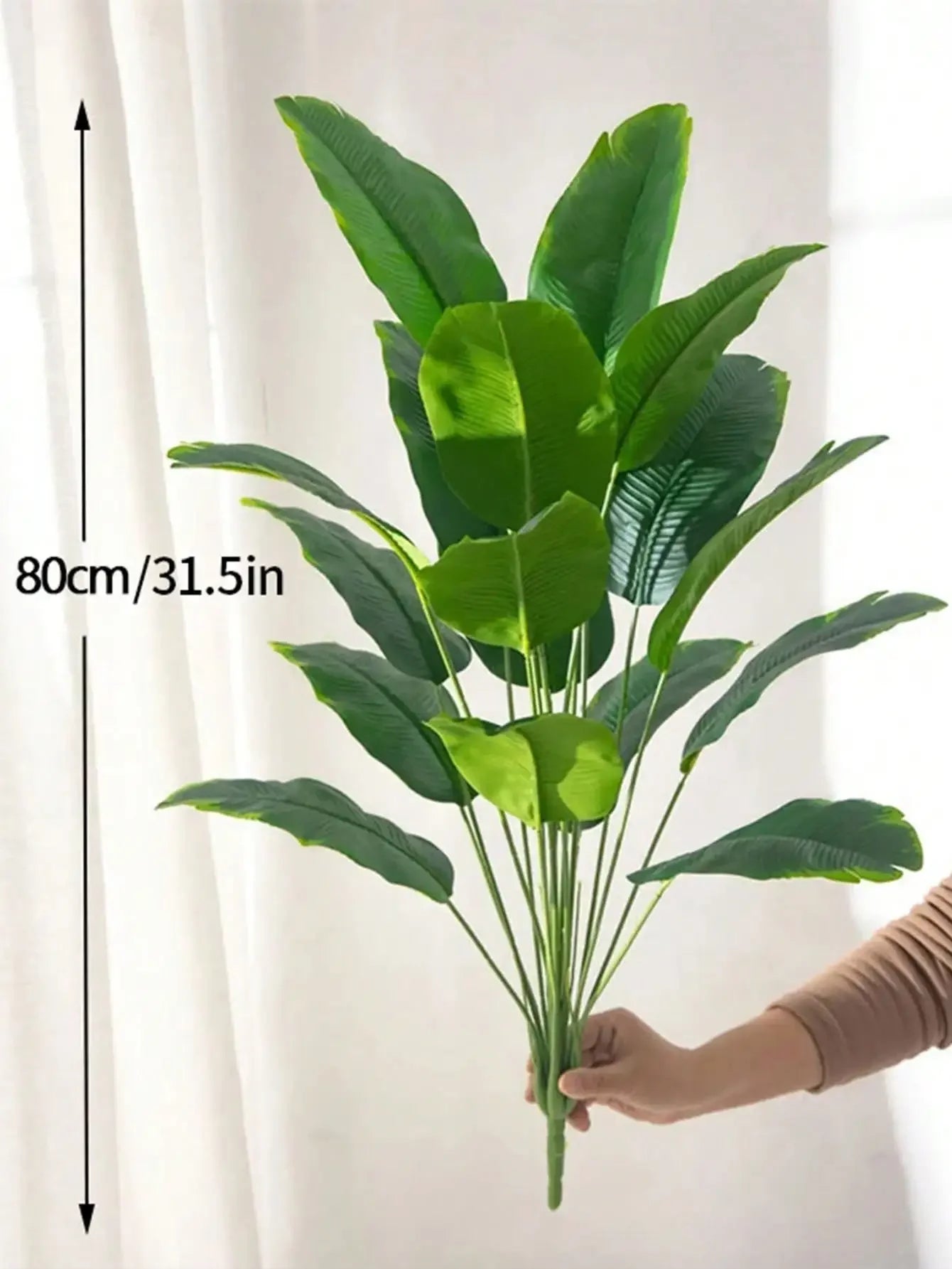 1pc Artificial Palm Tree Plants Large Fake Banana Plants Leaves Plastic