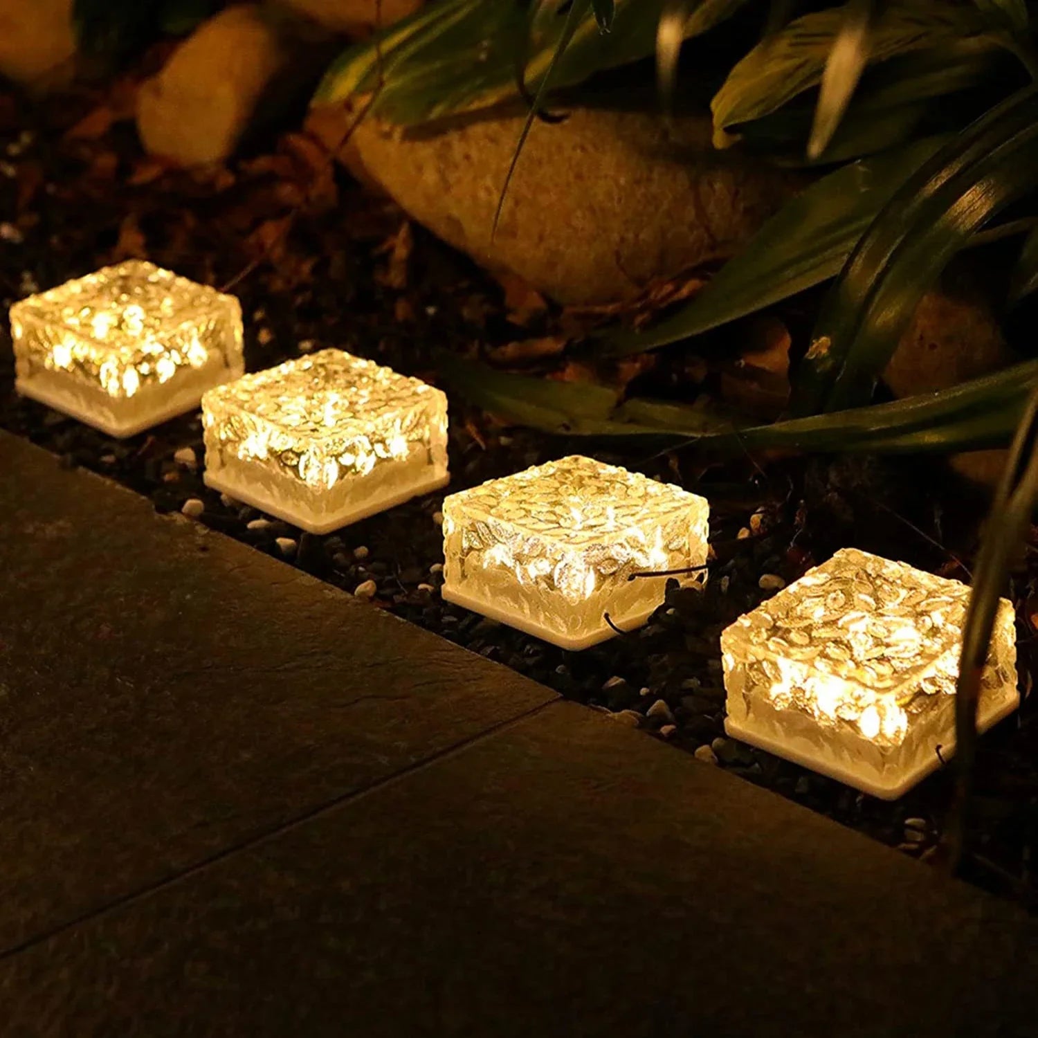 Solar Outdoor Light Ground Brick Sunlight Waterproof Cube Solar Lamp