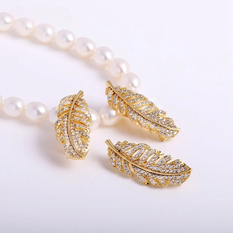 11 Types 18K Gold Plated Shiny Zircon Pearl Clasps Hooks For DIY Beaded Pearl Jewelry Making Connectors Fittings