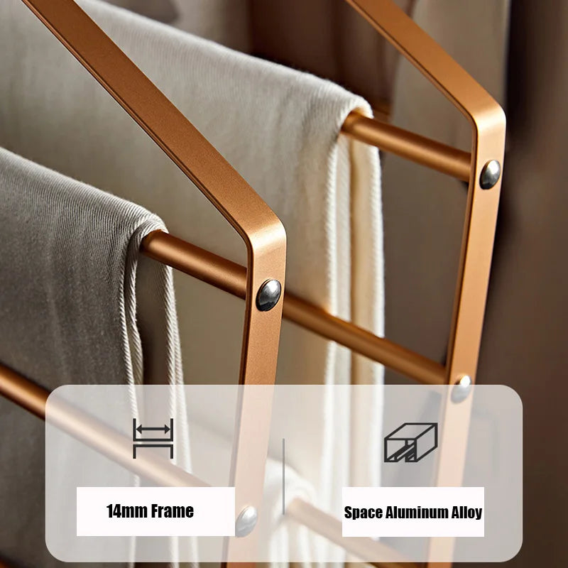 1pc 5 in 1 Gold Pant Hanger Multi-Layer Storage Rack for Trouser Aluminum Alloy