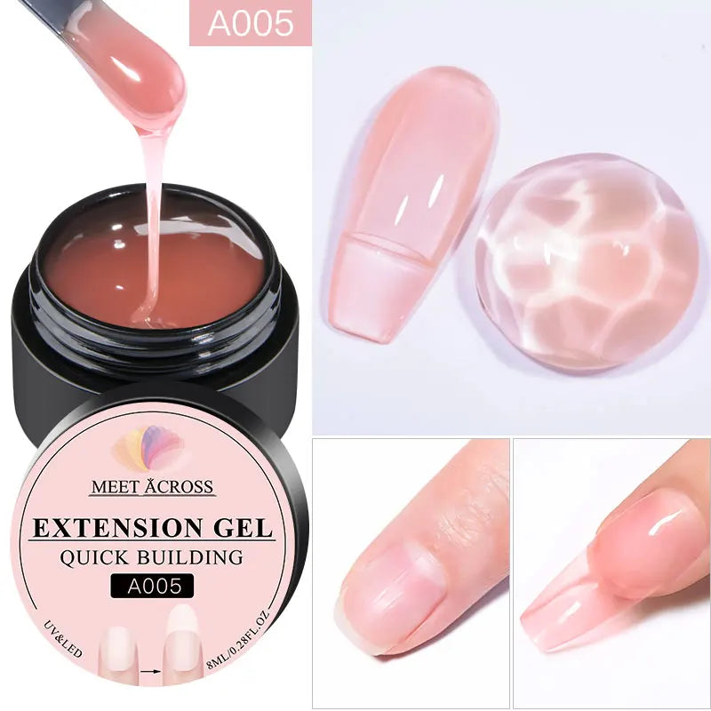 7ml Non Stick Hand Solid Extension Nail Gel Nude Pink White Extension Gel Glue