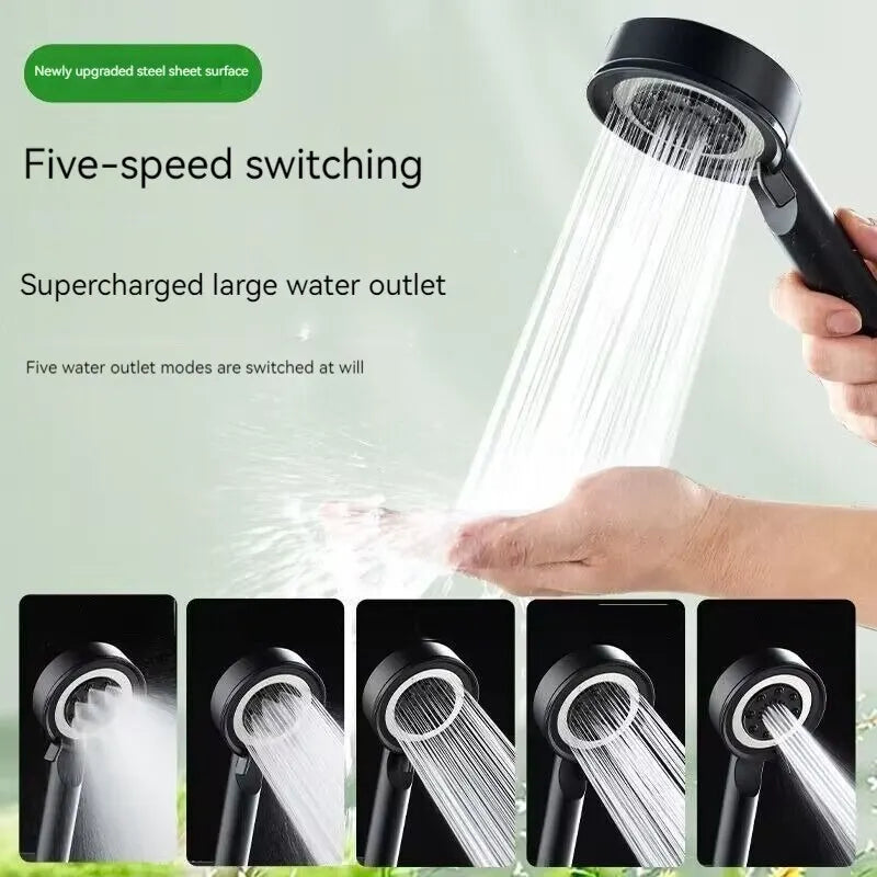 5 Modes Shower Head High Pressure Showerhead Portable Filter Rainfall Faucet Tap