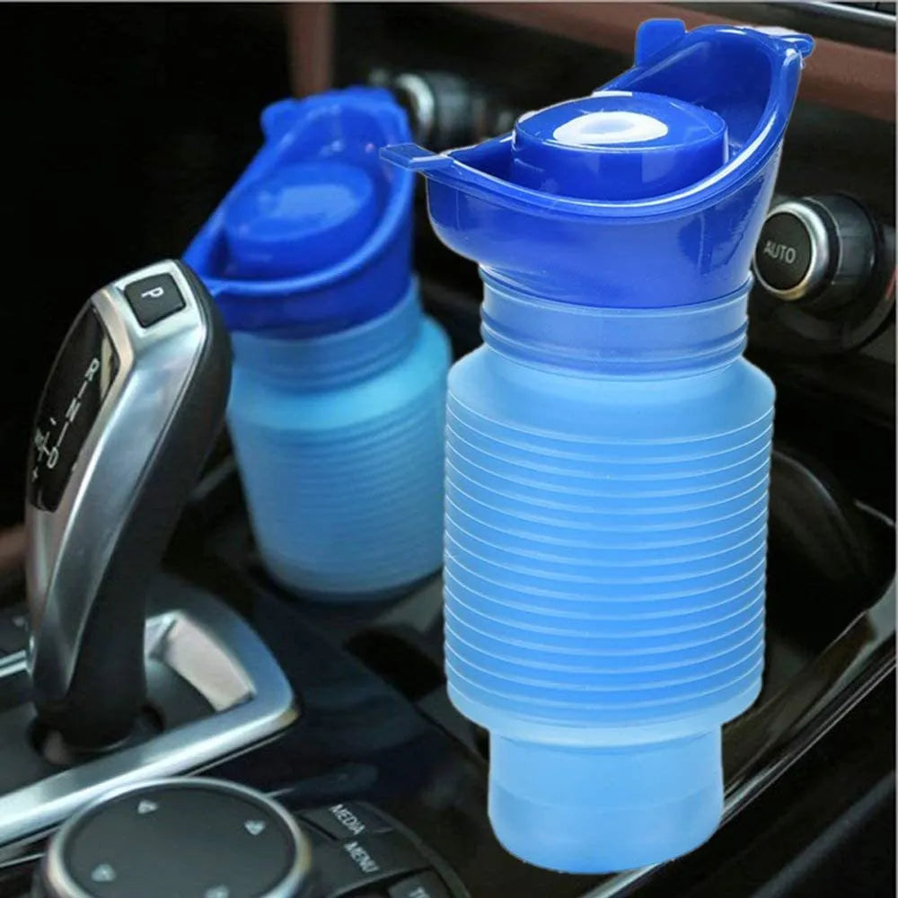 1set Urinal Car Urinal Bucket Outdoor Standing Urine Emergency Travel Portable Reusable Shrinkable Camping Toilet Urine Leak