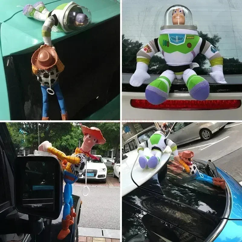 Funny Dolls Buzz Lightyear Rescue Woody Plush Dolls Auto Car Exterior Decoration