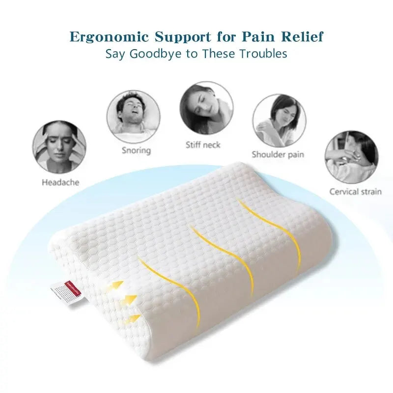 1pc Foam Pillow, Knitted Fabric Polyurethane Temperature Sensing  Anti-snoring