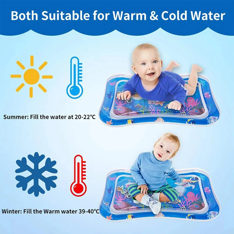 Baby Water Play Mat Inflatable Cushion PVC Infant Tummy Time Toddler Water Pad